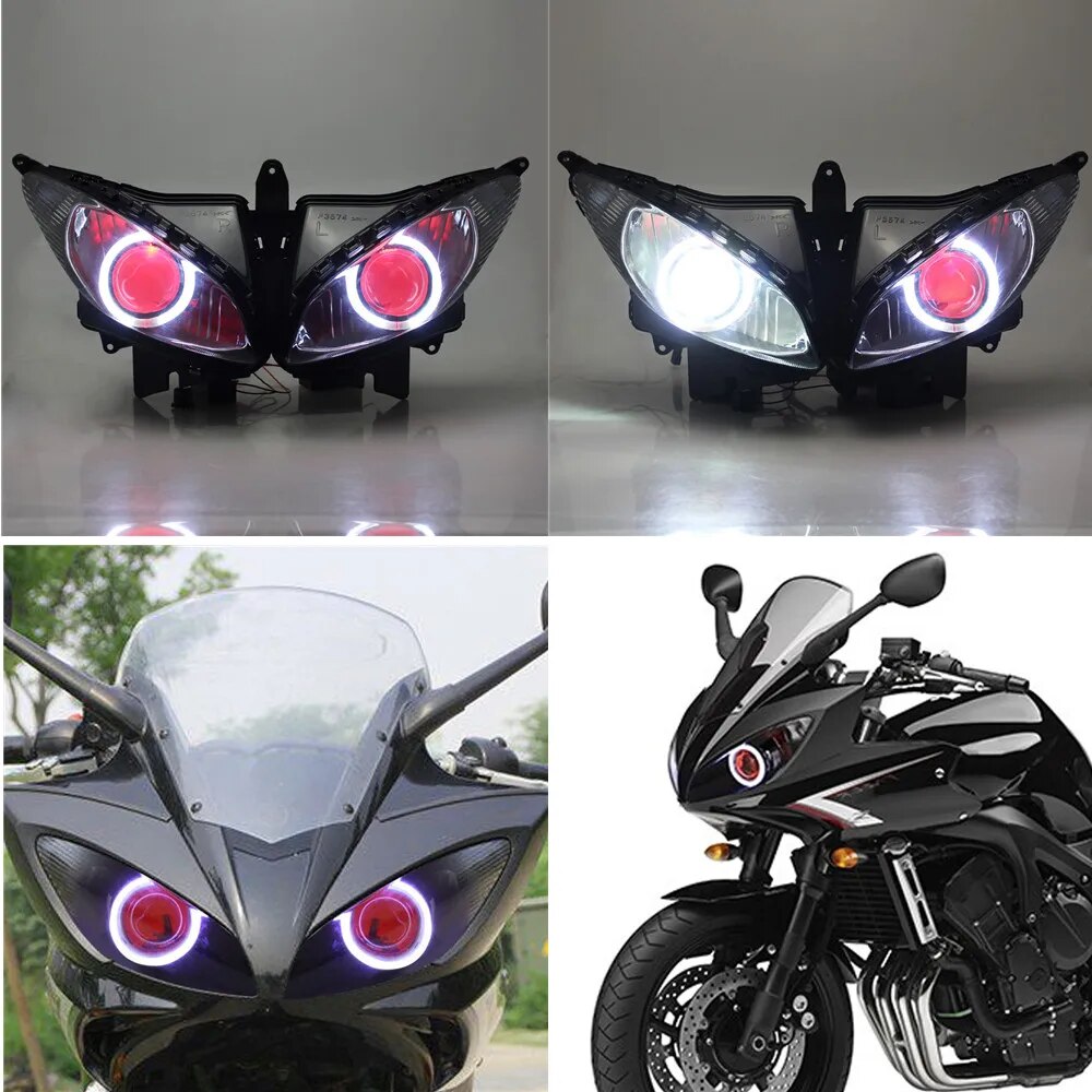 Moto-Accessory-Head-Lamp-Custom-Red-Angel-Eyes-LED-Headlight-Fit-for-Yamaha-FZ6S-2003-2009.jpg Moto Accessory Head Lamp Custom Red Angel Eyes LED Headlight Fit for Yamaha FZ6S 2003-2009 Front Head Lamp Headlight Assembly - Image 1