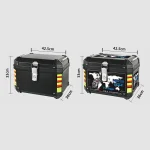 Universal 48L Motorcycle Rear Top Case ABS Plastic Moto Luggage Storage Tail Box Waterproof Motorcycle Trunk Key Lock Tool Box - Image 6